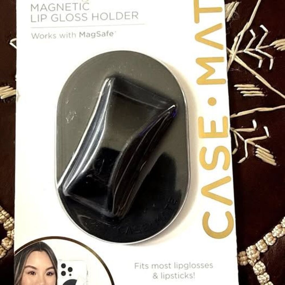 Case-Mate Magnetic Lip Gloss Holder Black Snap-On Phone Accessory NEW